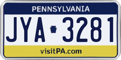 PA license plate JYA3281
