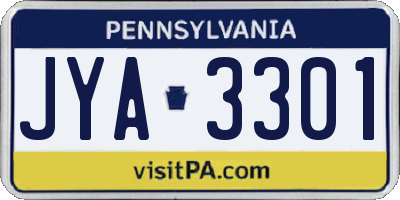 PA license plate JYA3301