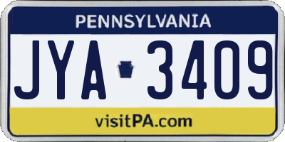 PA license plate JYA3409