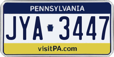 PA license plate JYA3447