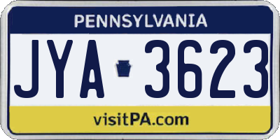 PA license plate JYA3623
