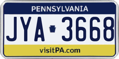 PA license plate JYA3668