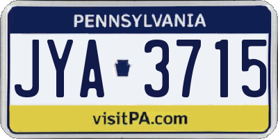 PA license plate JYA3715