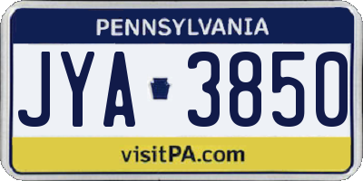 PA license plate JYA3850