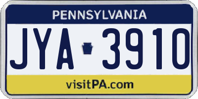 PA license plate JYA3910