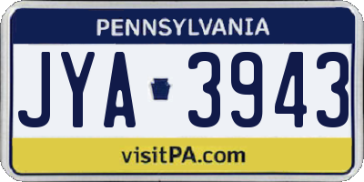 PA license plate JYA3943