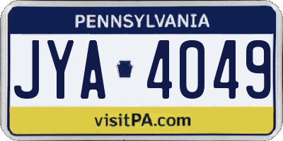 PA license plate JYA4049