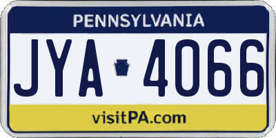 PA license plate JYA4066