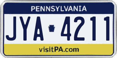 PA license plate JYA4211