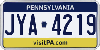 PA license plate JYA4219