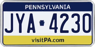 PA license plate JYA4230