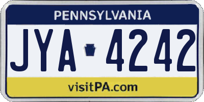 PA license plate JYA4242