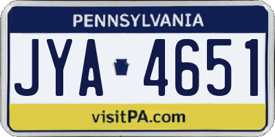 PA license plate JYA4651