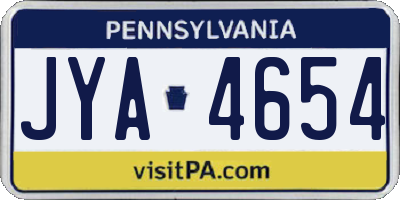 PA license plate JYA4654