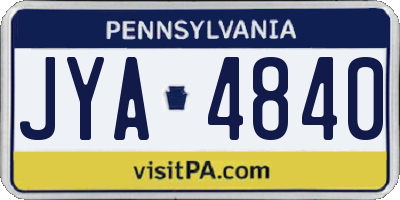 PA license plate JYA4840