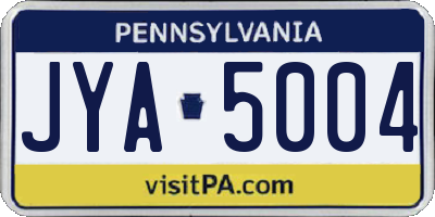 PA license plate JYA5004
