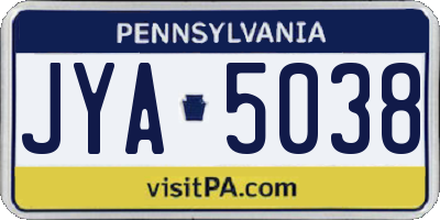 PA license plate JYA5038