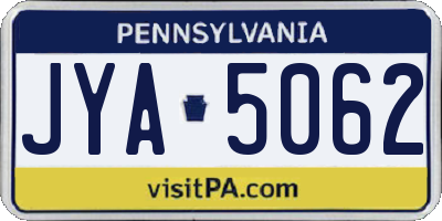 PA license plate JYA5062