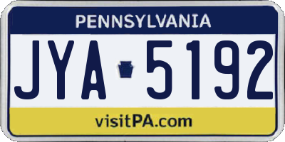 PA license plate JYA5192