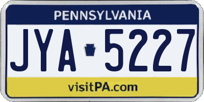 PA license plate JYA5227