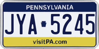 PA license plate JYA5245