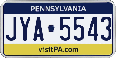 PA license plate JYA5543