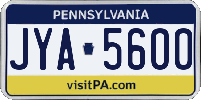 PA license plate JYA5600