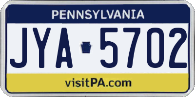 PA license plate JYA5702