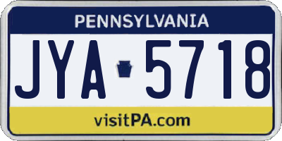 PA license plate JYA5718