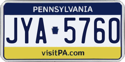 PA license plate JYA5760