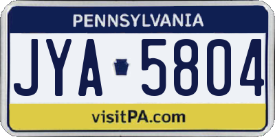 PA license plate JYA5804