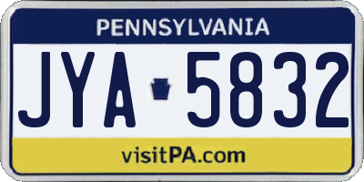 PA license plate JYA5832