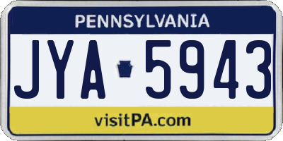 PA license plate JYA5943