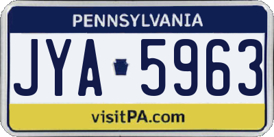 PA license plate JYA5963