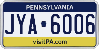 PA license plate JYA6006