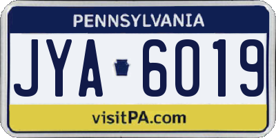 PA license plate JYA6019