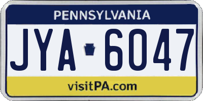 PA license plate JYA6047