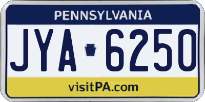 PA license plate JYA6250