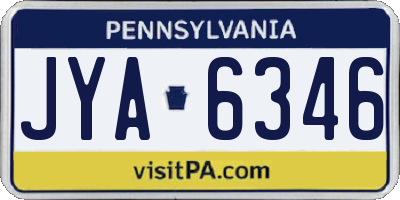 PA license plate JYA6346