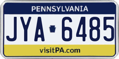 PA license plate JYA6485