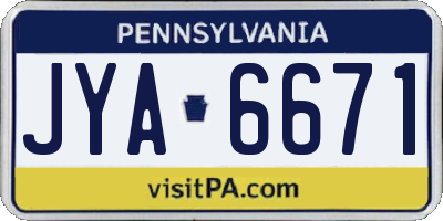 PA license plate JYA6671