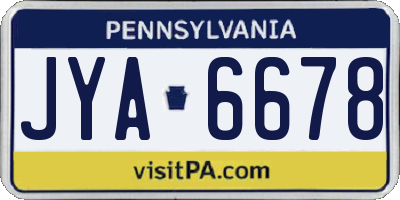 PA license plate JYA6678