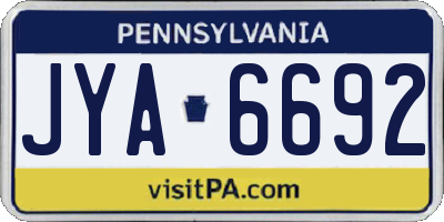 PA license plate JYA6692