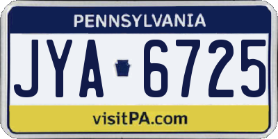 PA license plate JYA6725