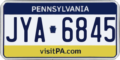 PA license plate JYA6845