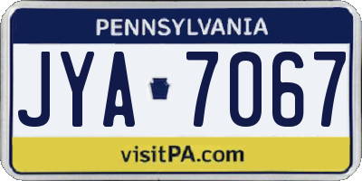 PA license plate JYA7067
