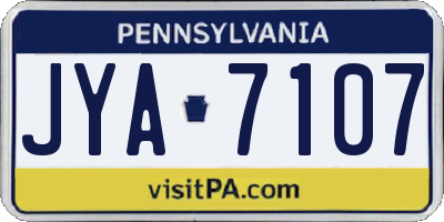 PA license plate JYA7107