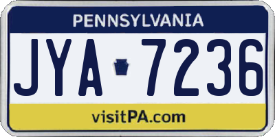 PA license plate JYA7236