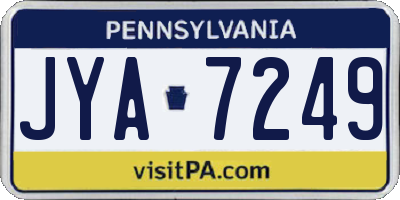 PA license plate JYA7249