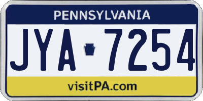 PA license plate JYA7254